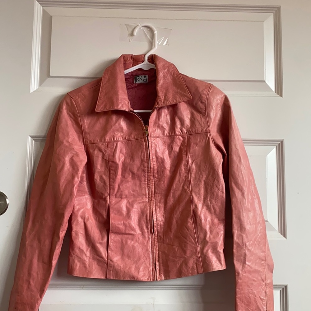 Pink vintage leather jacket